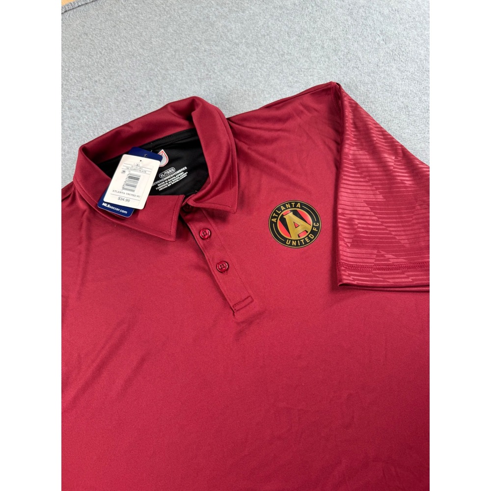 MLS Atlanta United FC Mens XL Polo Shirt Garnet Red Short Sleeve Soccer Jersey